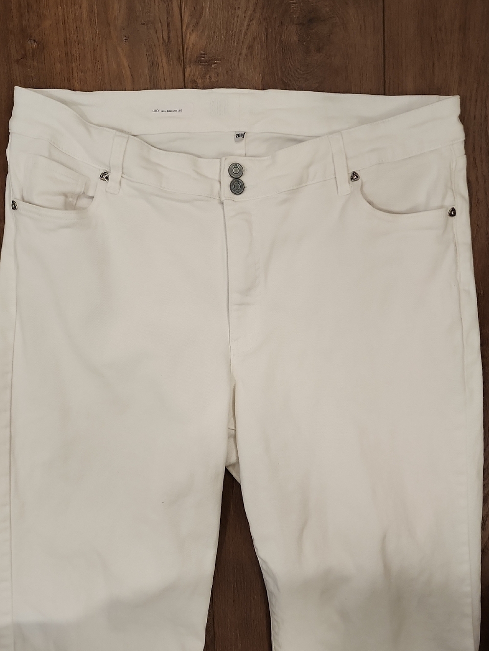 Kut from the Kloth Jeans Lucy High Rise Wide Leg Stretch White Pants size 20W - Picture 2 of 10